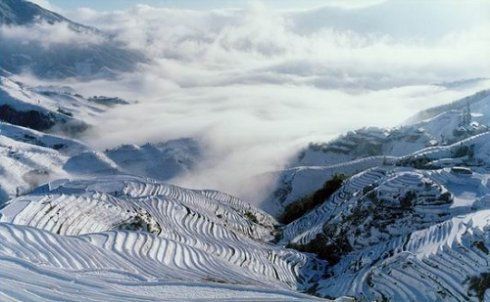 龙脊梯田雪景 图:新浪博主/牧马人